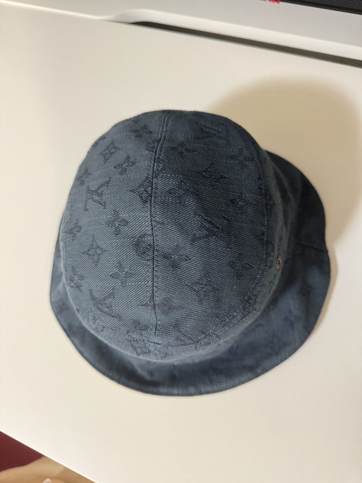 Louis Vuitton Louis Vuitton Virgil Denim/Beige Reversible Bucket Hat Size ONE SIZE - 3 Thumbnail