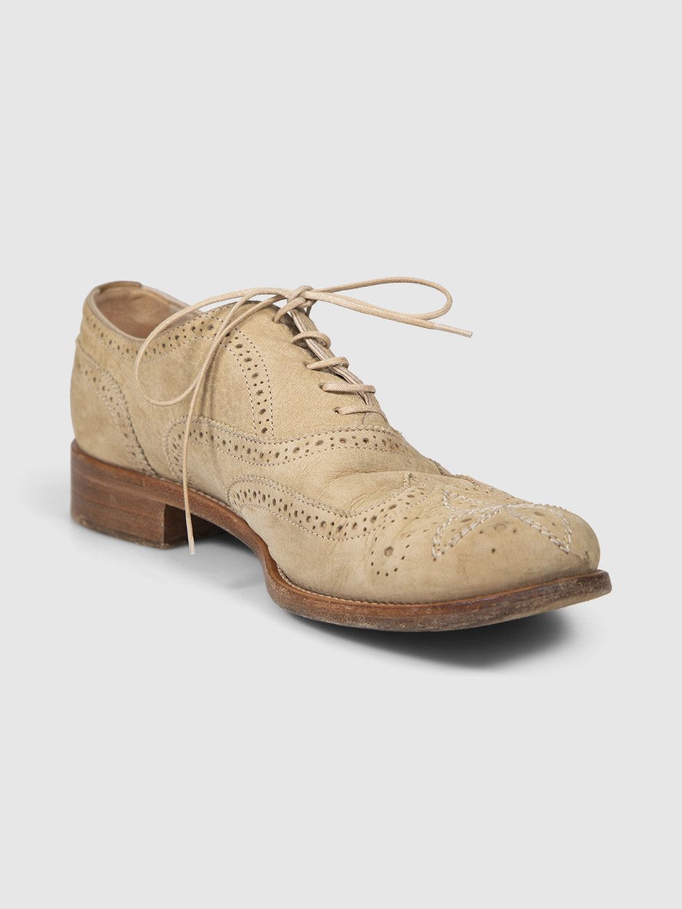 Louis Vuitton Beige Suede Leather Brogues Size US 7 / IT 37 - 1 Thumbnail