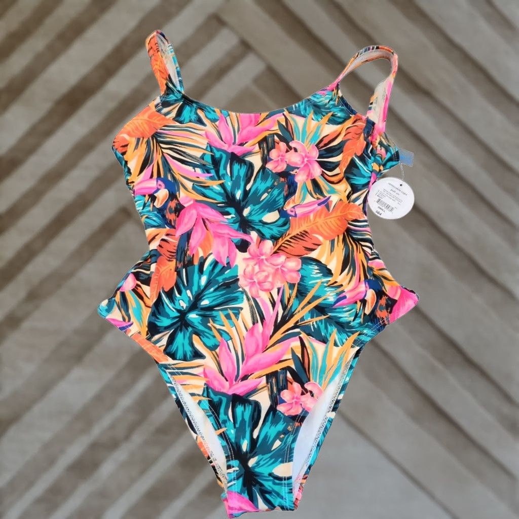 Decree Decree Women’s One Piece Bathing Suit Floral Tropical Multicolor Size S NWT Swim Suit Size S / US 4 / IT 40 - 1 Thumbnail