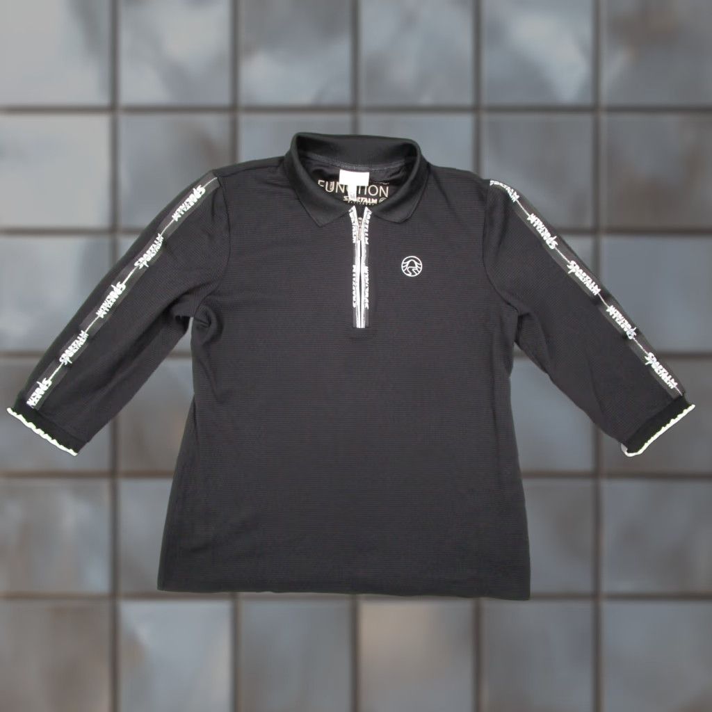 Vintage SPORTALM Shirt Women 12 Black 1/2 Zip Polo 3/4 Sleeve Pullover Quick Dry Active Size M / US 6-8 / IT 42-44 - 1 Thumbnail