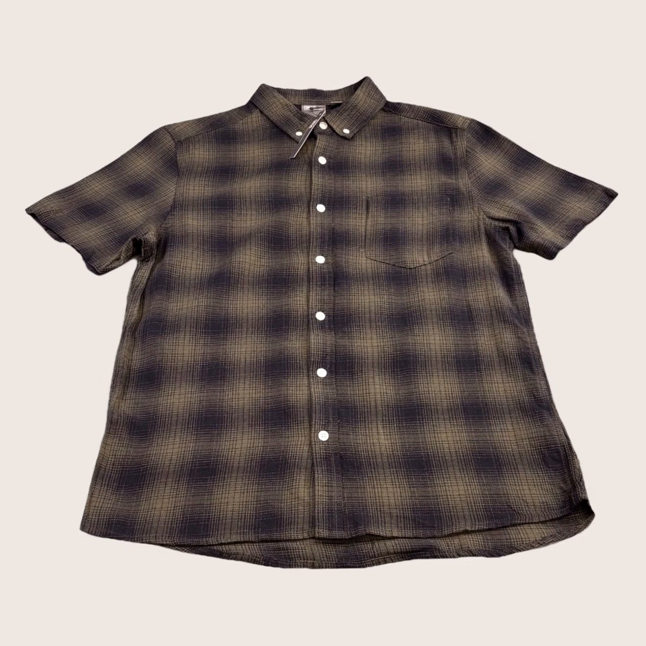 Asos ASOS Plaid Short Sleeve Shirt Medium Mens Button-Down New With Tags Khaki Black Size US M / EU 48-50 / 2 - 1 Thumbnail