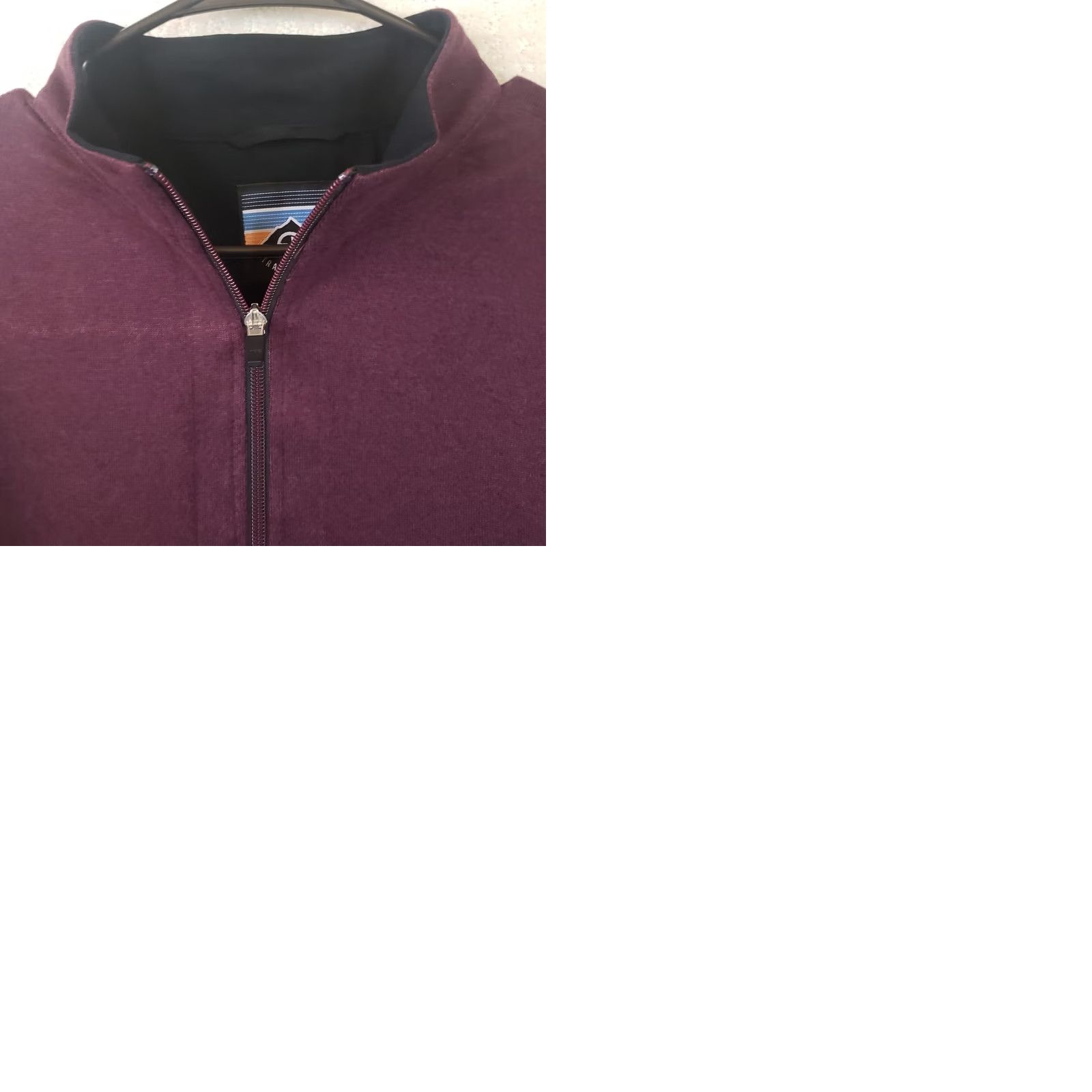 Logo 7 Straight Down Men Pullover Sweater M Maroon Long Sleeve 1/4 Zip Logo Embroidered Mock Neck Knit Casual Workwear Golf Outdoor Men Size US M / EU 48-50 / 2 - 11 Thumbnail