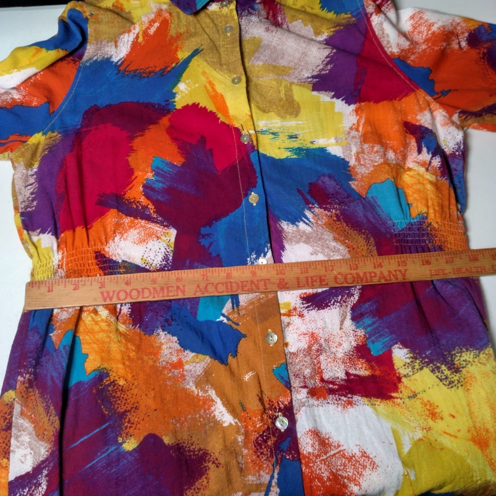 Soft Surroundings SOFT SURROUNDINGS Blouse Shirt Women Medium Multicolor Splash Long Sleeve Button Casual Boho Size M / US 6-8 / IT 42-44 - 4 Thumbnail