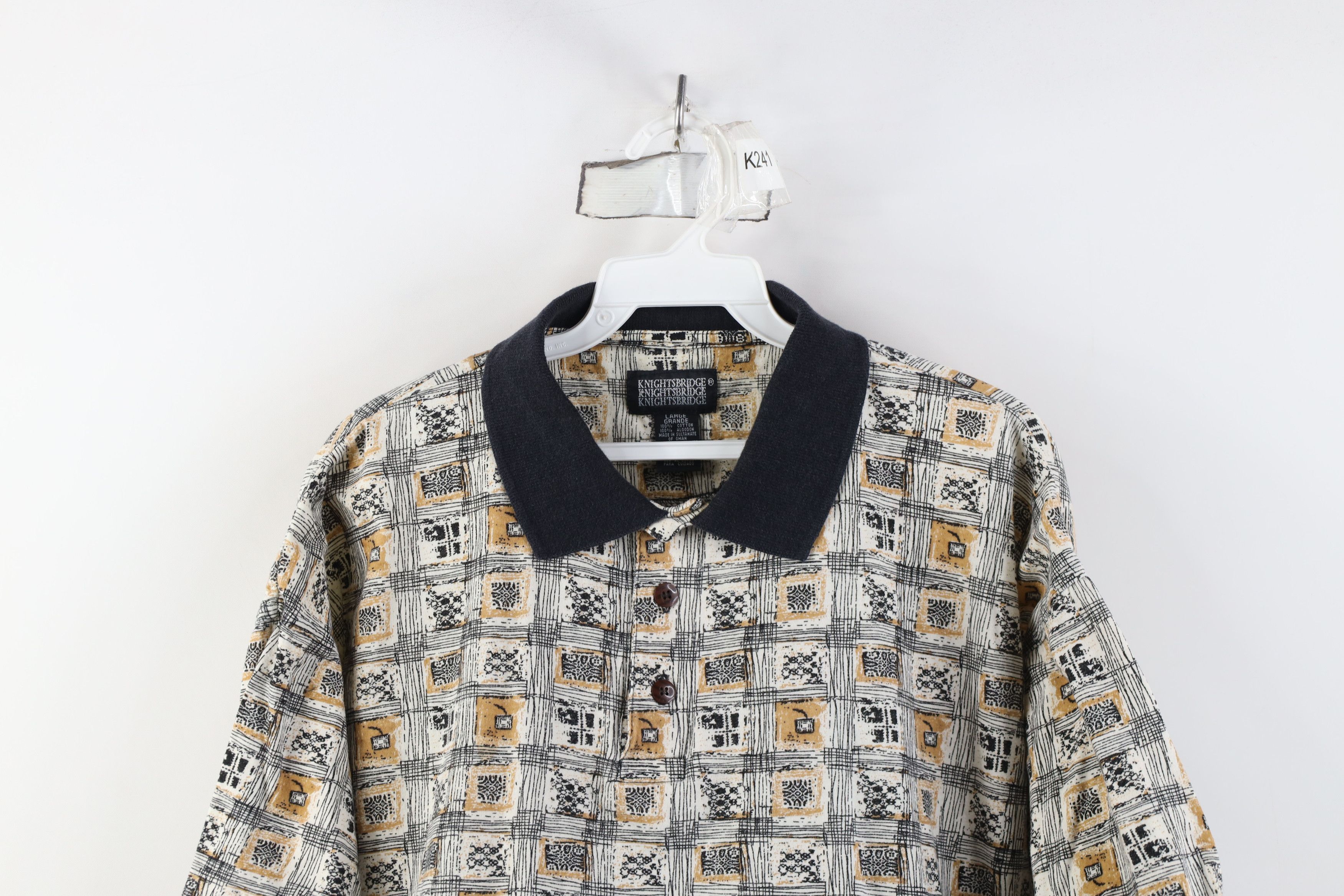 Vintage Vintage 90s Streetwear Geometric Golf Polo Shirt Cotton Size US L / EU 52-54 / 3 - 2 Thumbnail