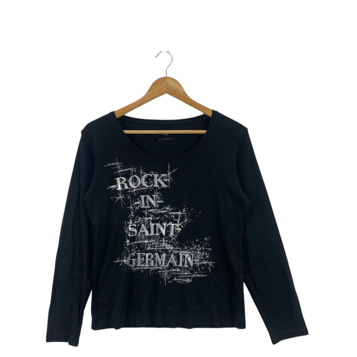 Japanese Brand CAROLL PARIS Rock In Saint Germain Bling Tee Shirt Top Long Size S / US 4 / IT 40 - 3 Thumbnail