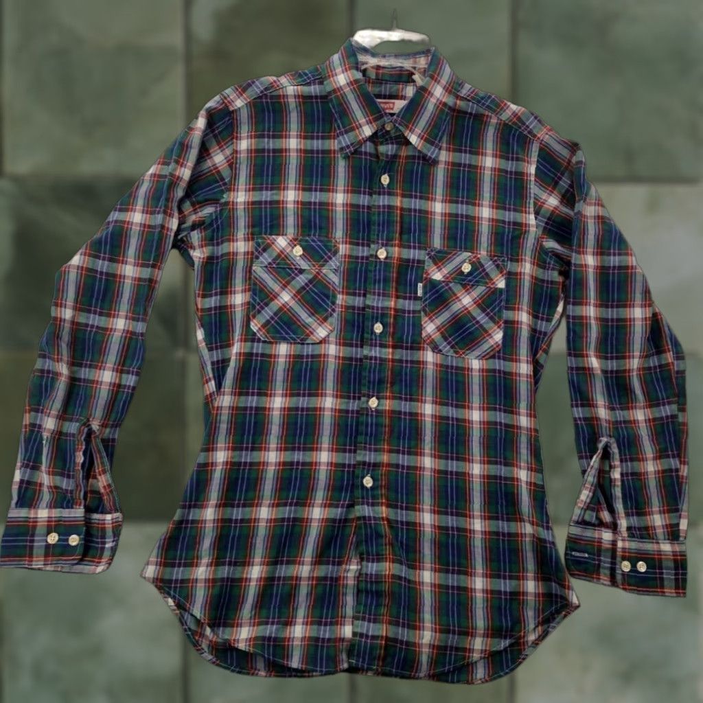 Levi's Levis Plaid Button Up Shirt Mens Medium Long Sleeve Green Multicolor 80s Size US M / EU 48-50 / 2 - 1 Thumbnail