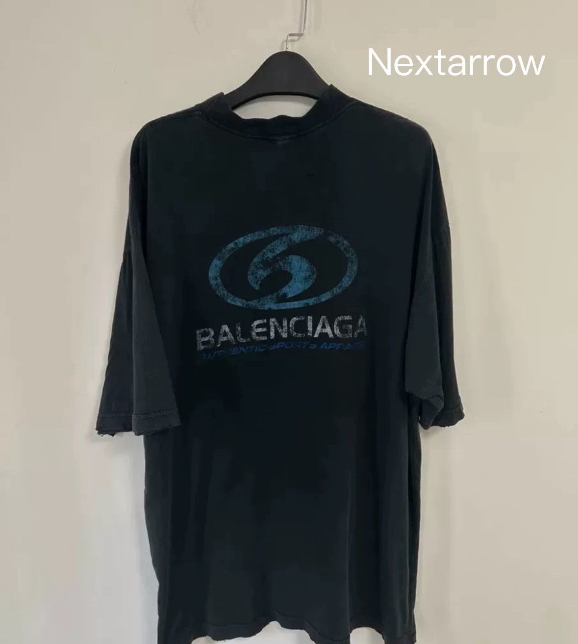 Balenciaga Balenciaga 24SS washed black blurred short sleeved 