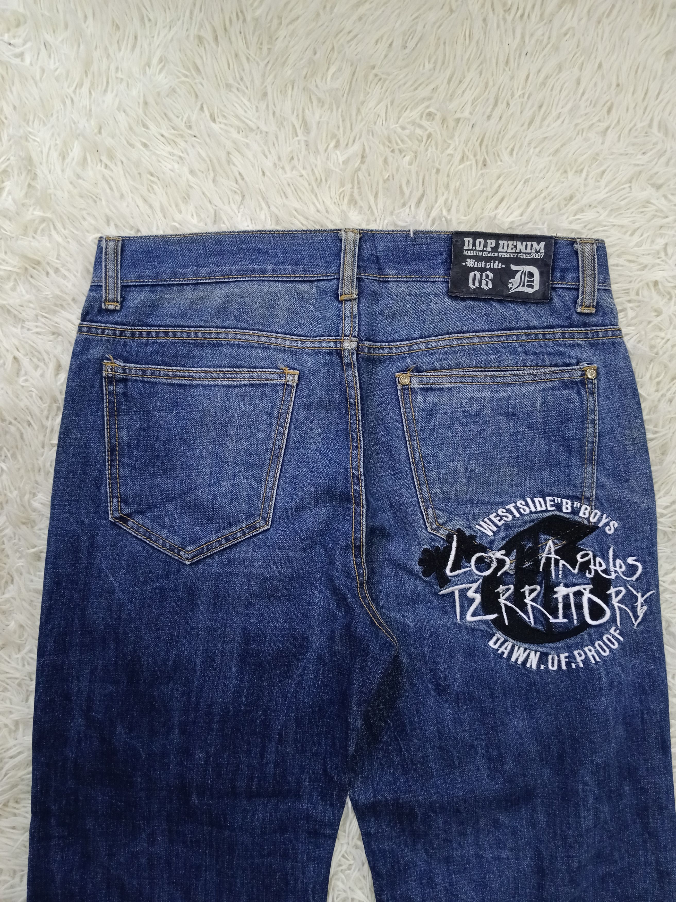 Japanese Brand WIDE PANTS SPELLOUT WEST SIDE DENIM PANTS Size US 34 / EU 50 - 4 Thumbnail