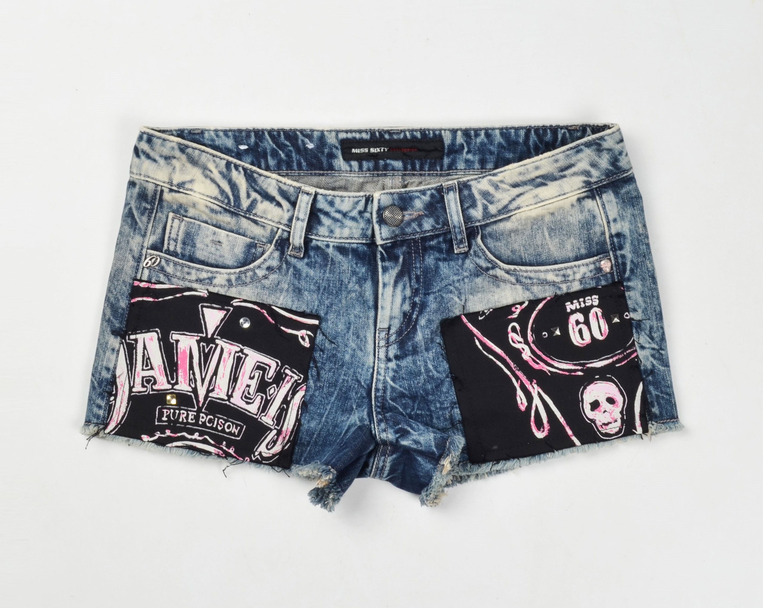 Miss Sixty Vintage Miss Sixty Y2K Grunge Punk Blue Denim Shorts Size 32" / US 10 / IT 46 - 3 Thumbnail
