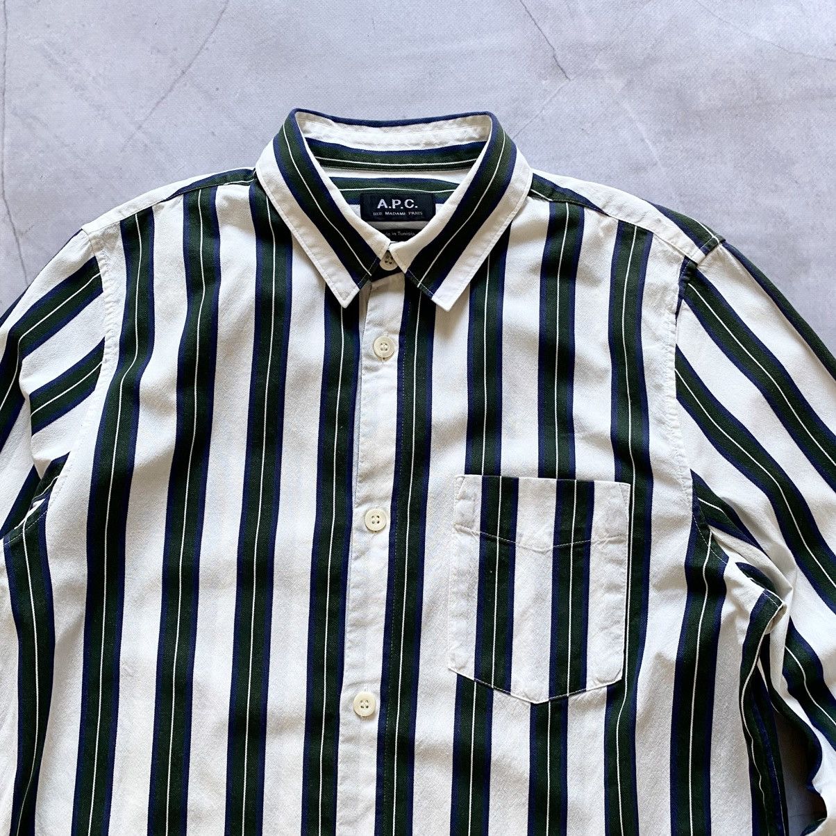 A.P.C. A.P.C. RUE MADAME PARIS Stripped Shirt Pocket Size US S / EU 44-46 / 1 - 2 Thumbnail