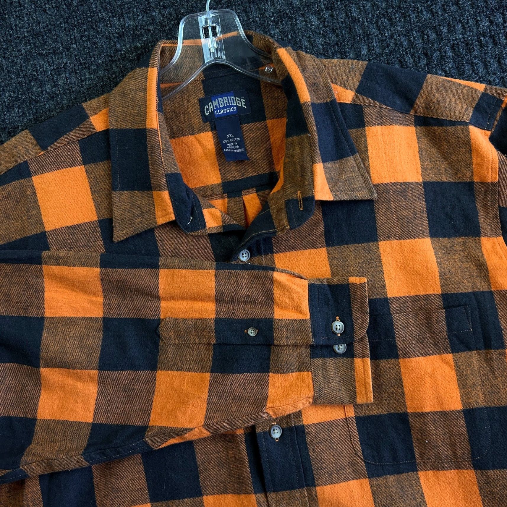 Vintage VINTAGE Cambridge Classics Flannel Shirt Button Down Orange Buffalo Plaid 2XL Men Shirt Size US XXL / EU 58 / 5 - 2 Thumbnail