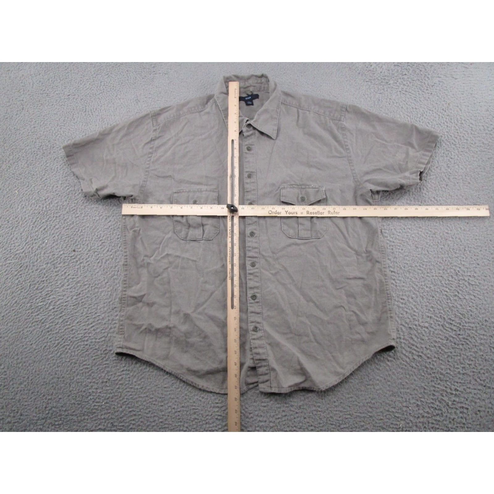 Gap VINTAGE Gap Button-Up Shirt Men 2XL Cotton Linen Short Sleeve Gray Retro Utility Pocket Shirt Mens Size 2XL Size US XXL / EU 58 / 5 - 4 Thumbnail