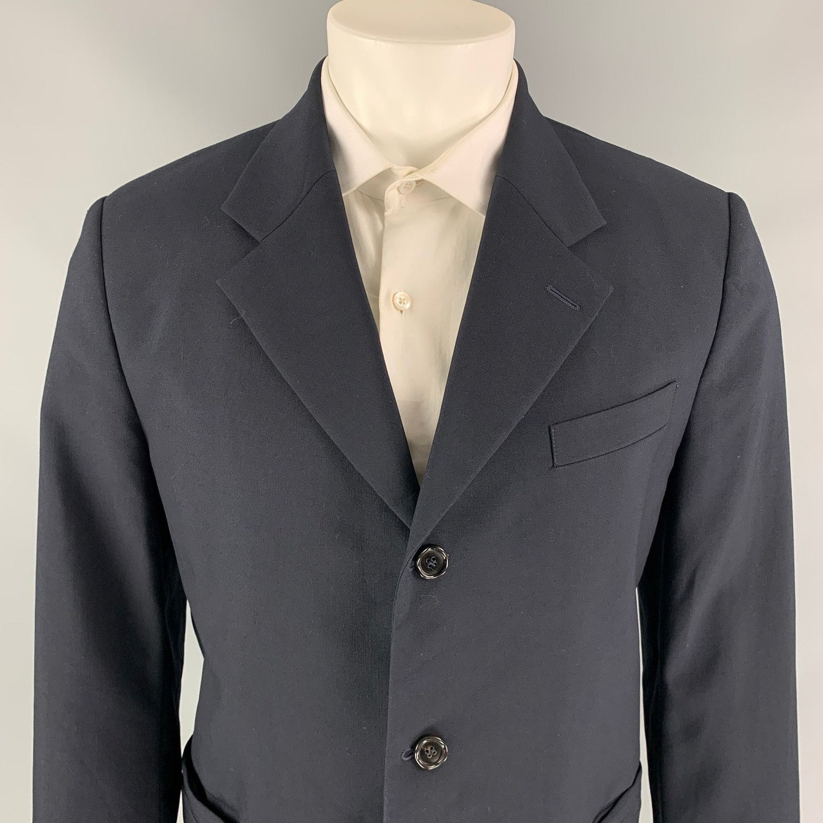 Marni MARNI Size 40 Navy Wool Notch Lapel Sport Coat Size 40R - 2 Thumbnail