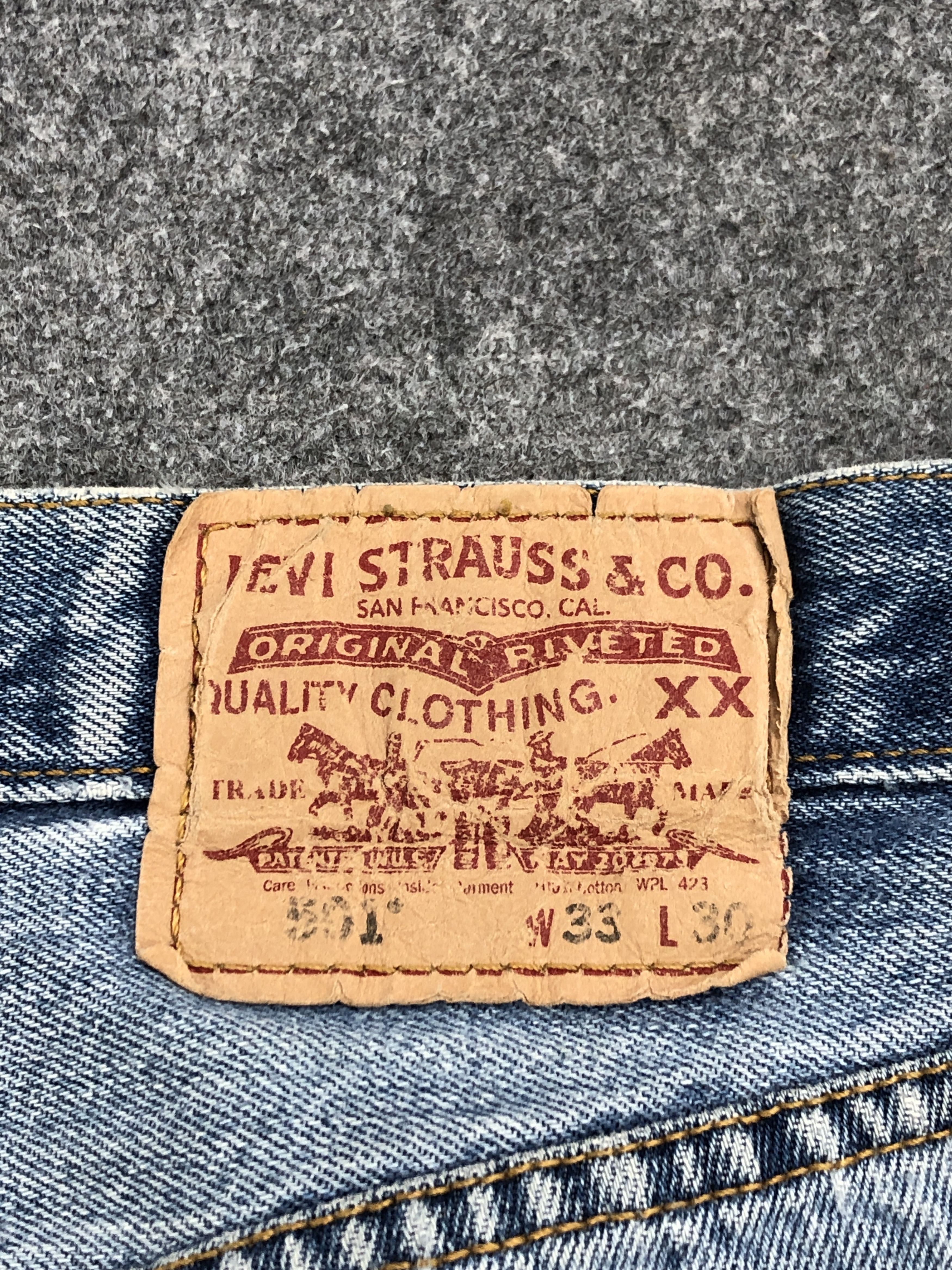 Levi's × Vintage Vintage 90s Levi's 501 Distressed Blue Jeans Size US 31 - 5 Thumbnail