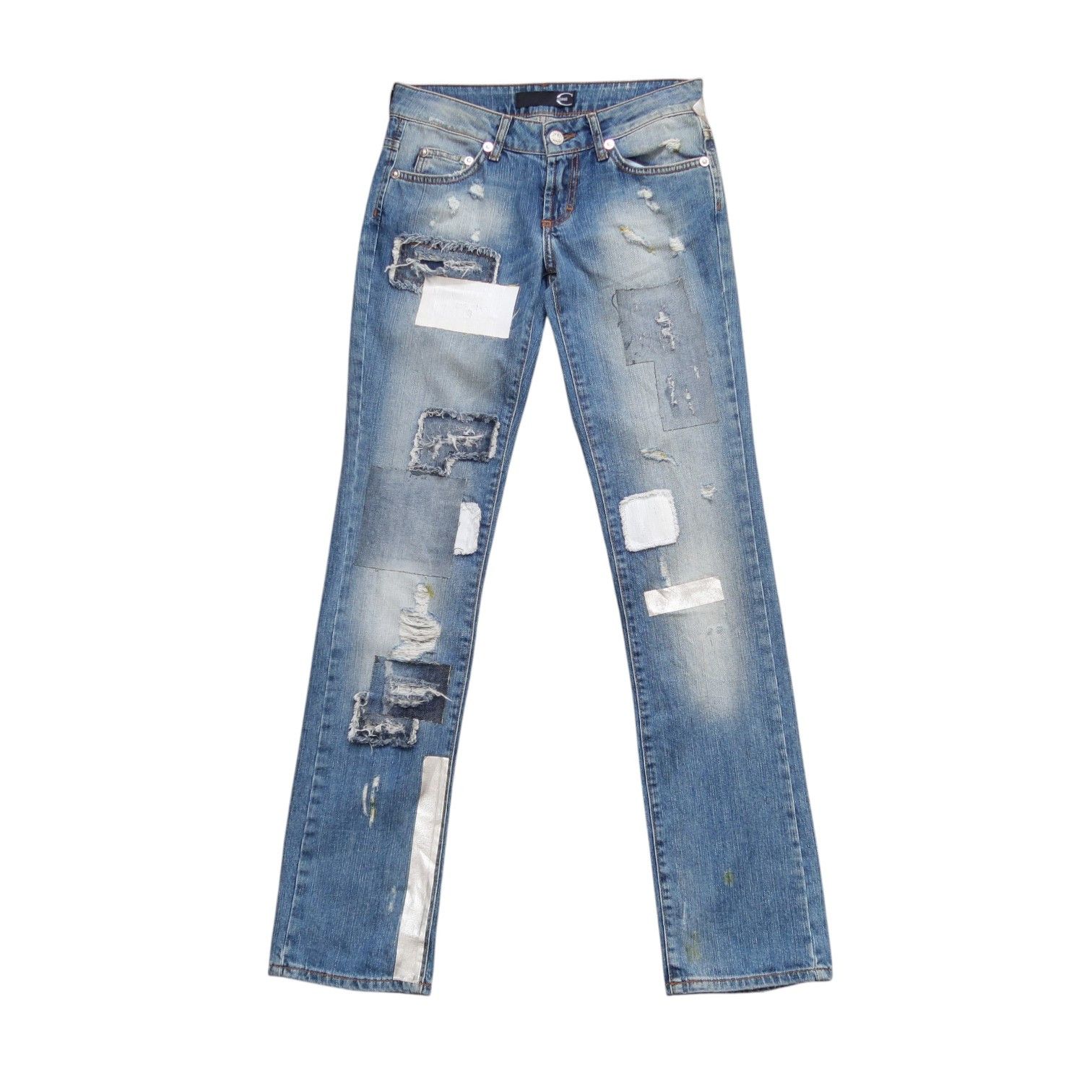 Just Cavalli Just Cavalli Distressed Patchwork Denim like Hedi Slimane Size US 29 - 1 Thumbnail