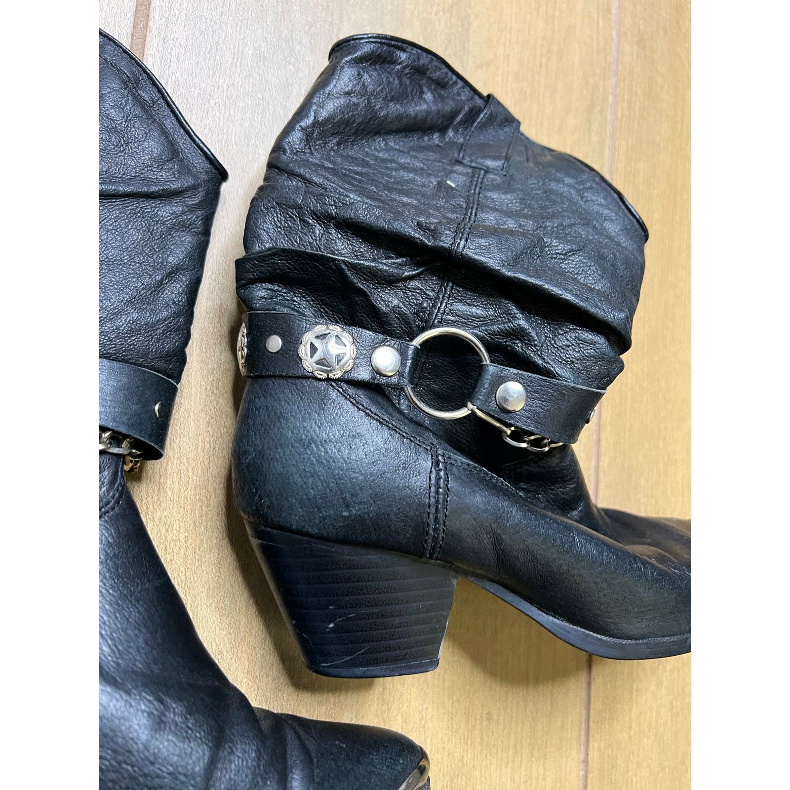 Vintage Dingo Ladies' Bailey Black Slouch Harnessed Boots Sz 6 M Size US 6 / IT 36 - 5 Thumbnail