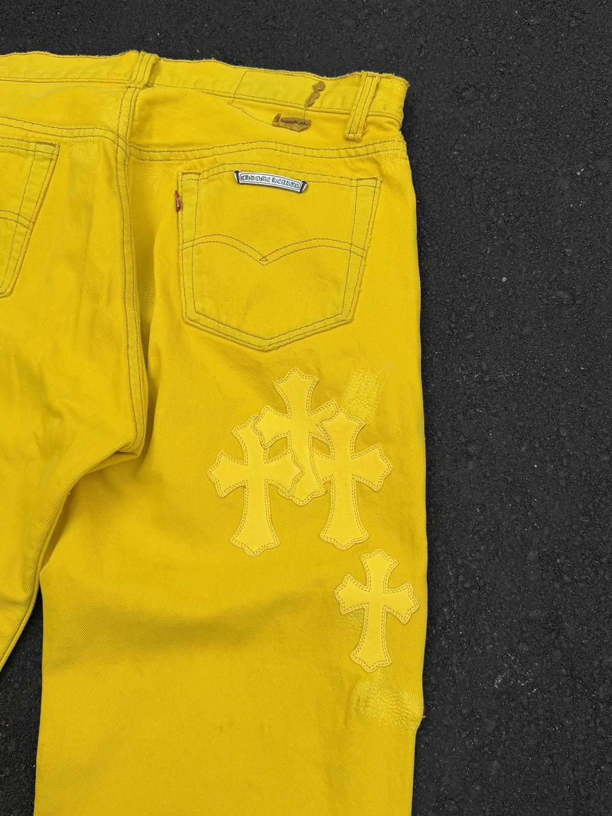 Chrome Hearts Chrome Hearts Yellow Cross Patch Levi's Jeans Size US 33 - 6 Thumbnail
