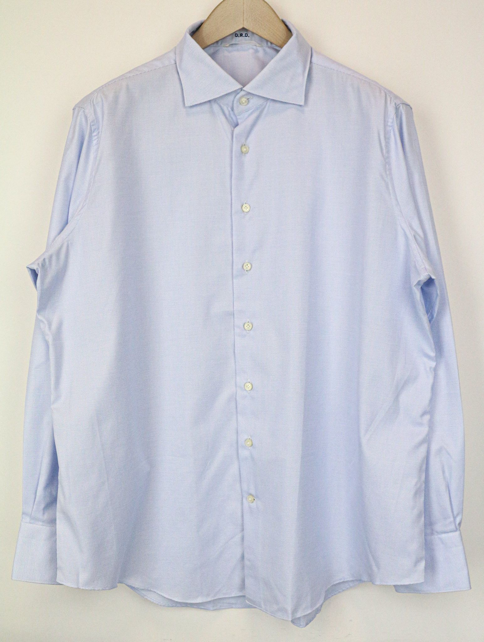 Suitsupply ~L/XL Slim Blue Cotton Patterned Long Sleeve Shirt 77217 Size US L / EU 52-54 / 3 - 1 Thumbnail