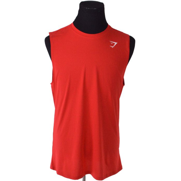 Gymshark Gymshark Mens Tank Tee Shirt L Red Workout Logo Sleeveless