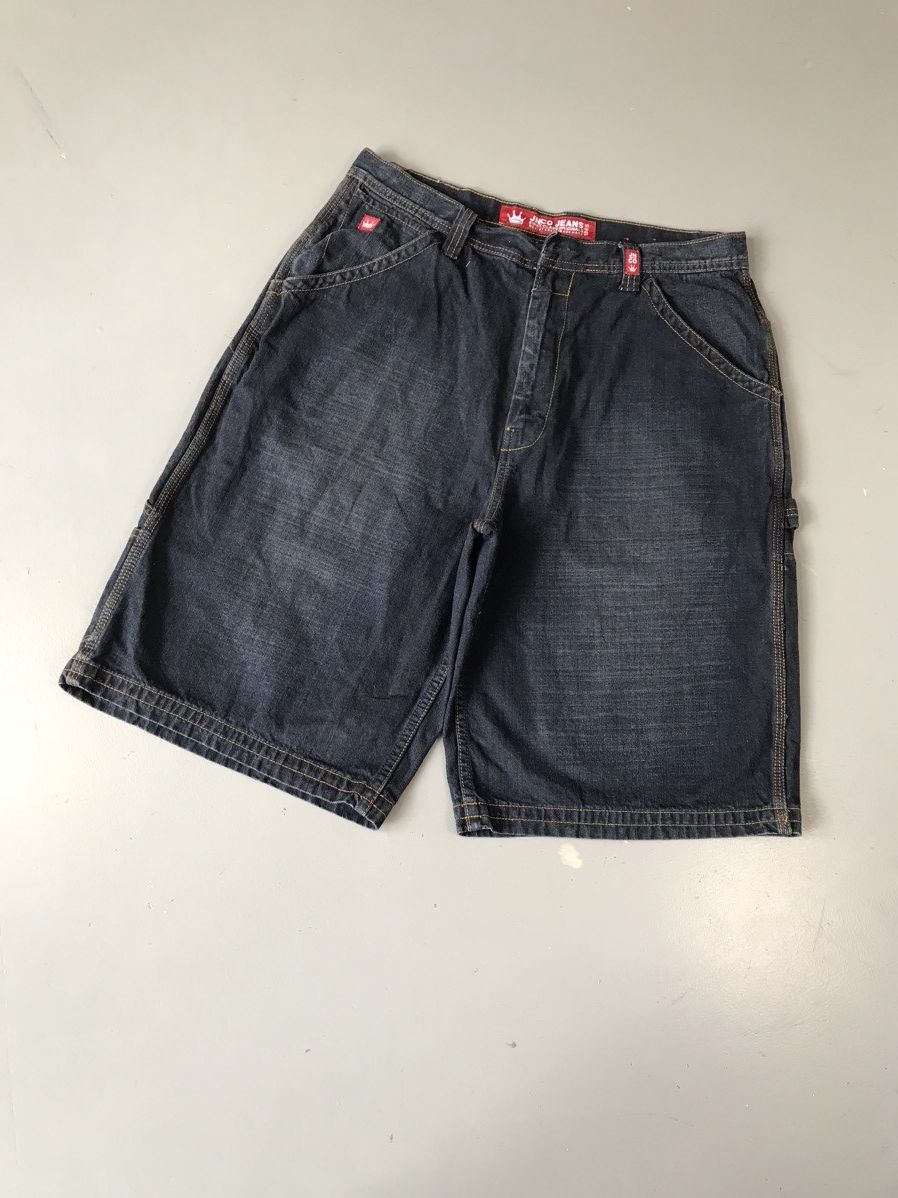 JNCO × Southpole × Vintage Crazy vintage Jnco crown 👑 embroidered SpellOut denim jort Size US 34 / EU 50 - 3 Thumbnail