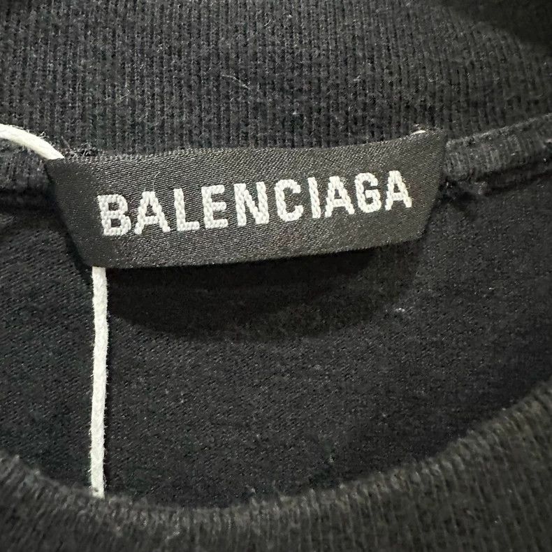 Balenciaga Balenciaga Black oil dial printed pattern logo short-sleev Size US XS / EU 42 / 0 - 3 Thumbnail