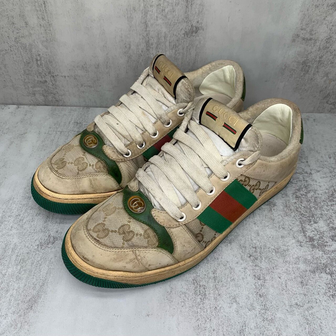 Gucci gucci green tail dirty shoes size 42 Size US 11 / EU 44 - 1 Thumbnail