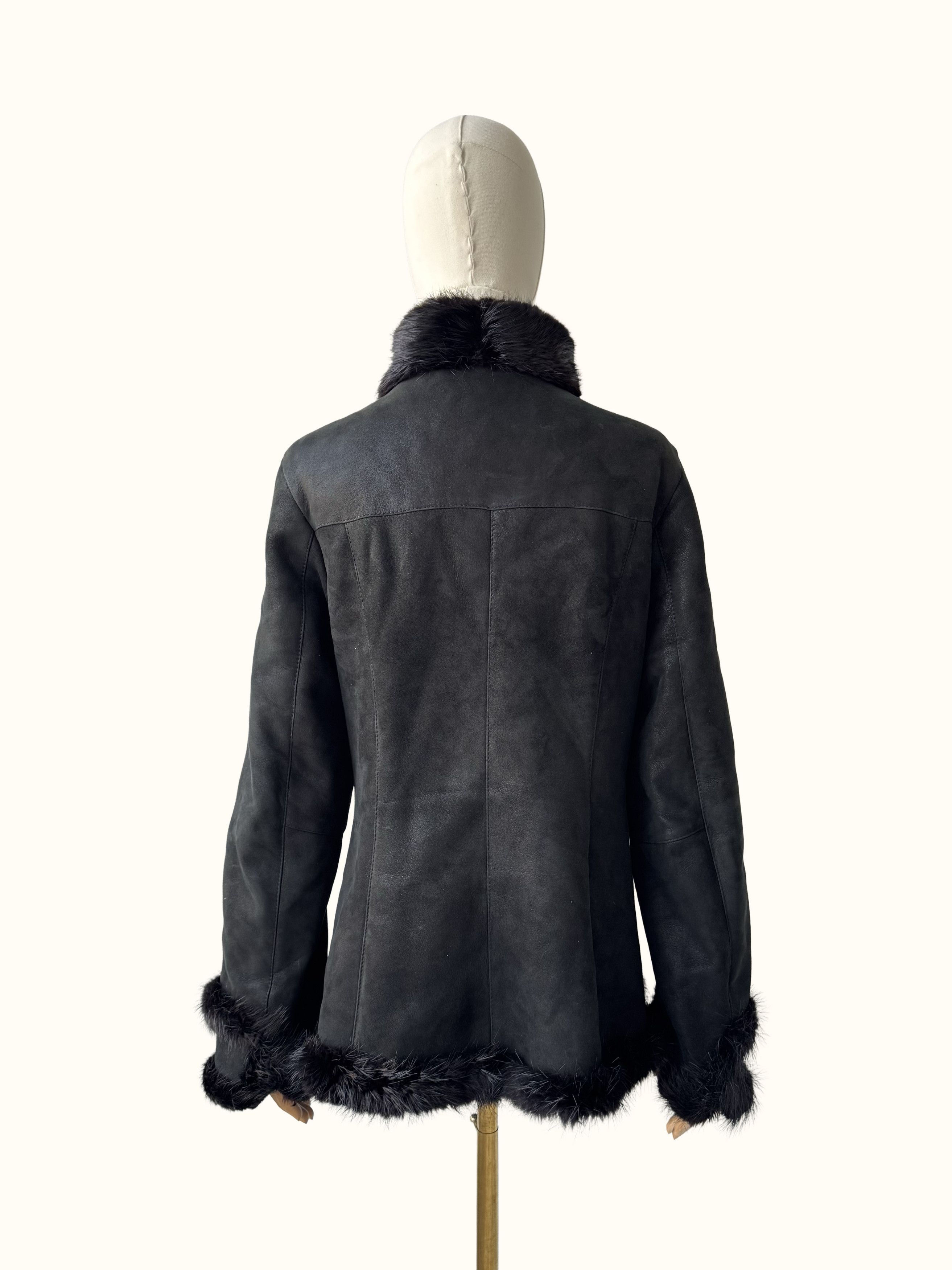 Vintage Vintage Real Shearling Coat (B550) Size M / US 6-8 / IT 42-44 - 4 Thumbnail
