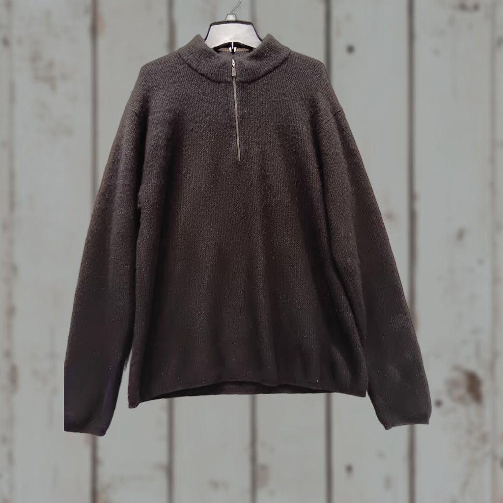 Joseph Abboud Joseph Abboud Sweater Men Black 100% Cashmere 1/4 Zip High Neck Long Sleeve - M Pullover Knit Zipper Accent Size US M / EU 48-50 / 2 - 1 Thumbnail