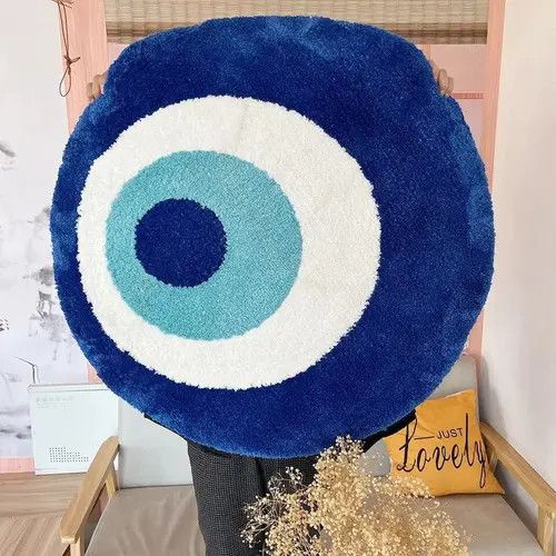 Other 3D Fluffy Evil Eye Circle Soft Rug Size ONE SIZE - 4 Thumbnail