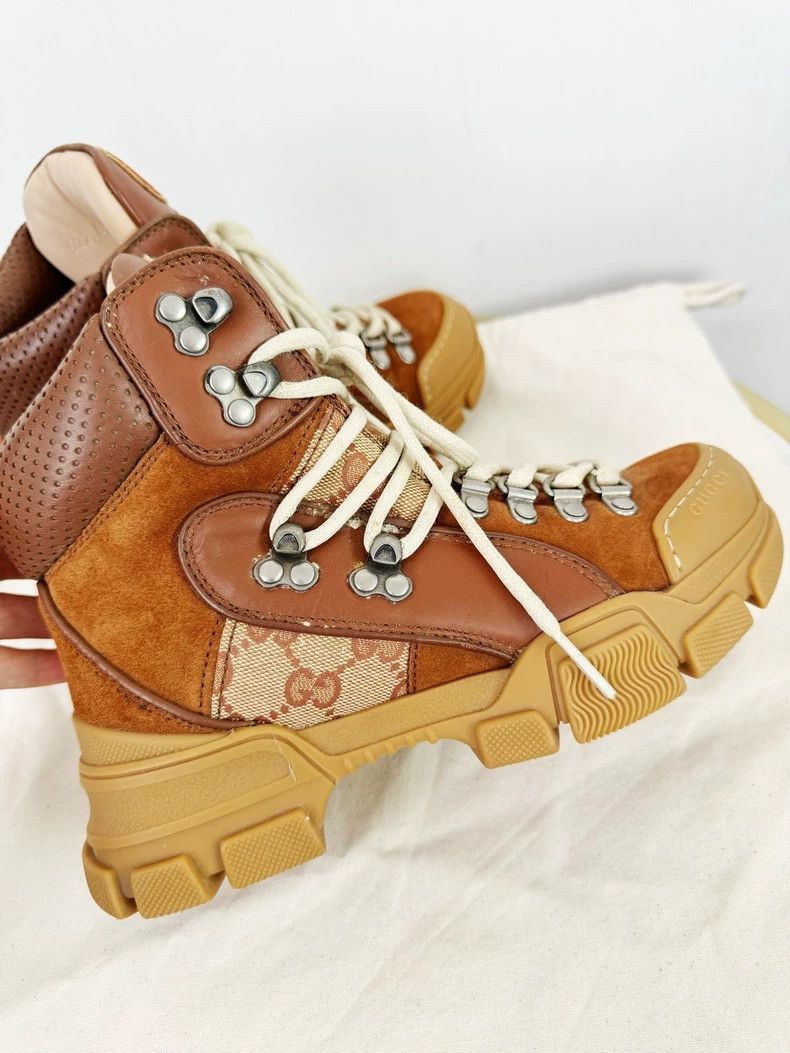 Gucci Gucci HighTop Sneakers Brown Size 35-2505 Size US 4.5 / IT 34.5 - 3 Thumbnail