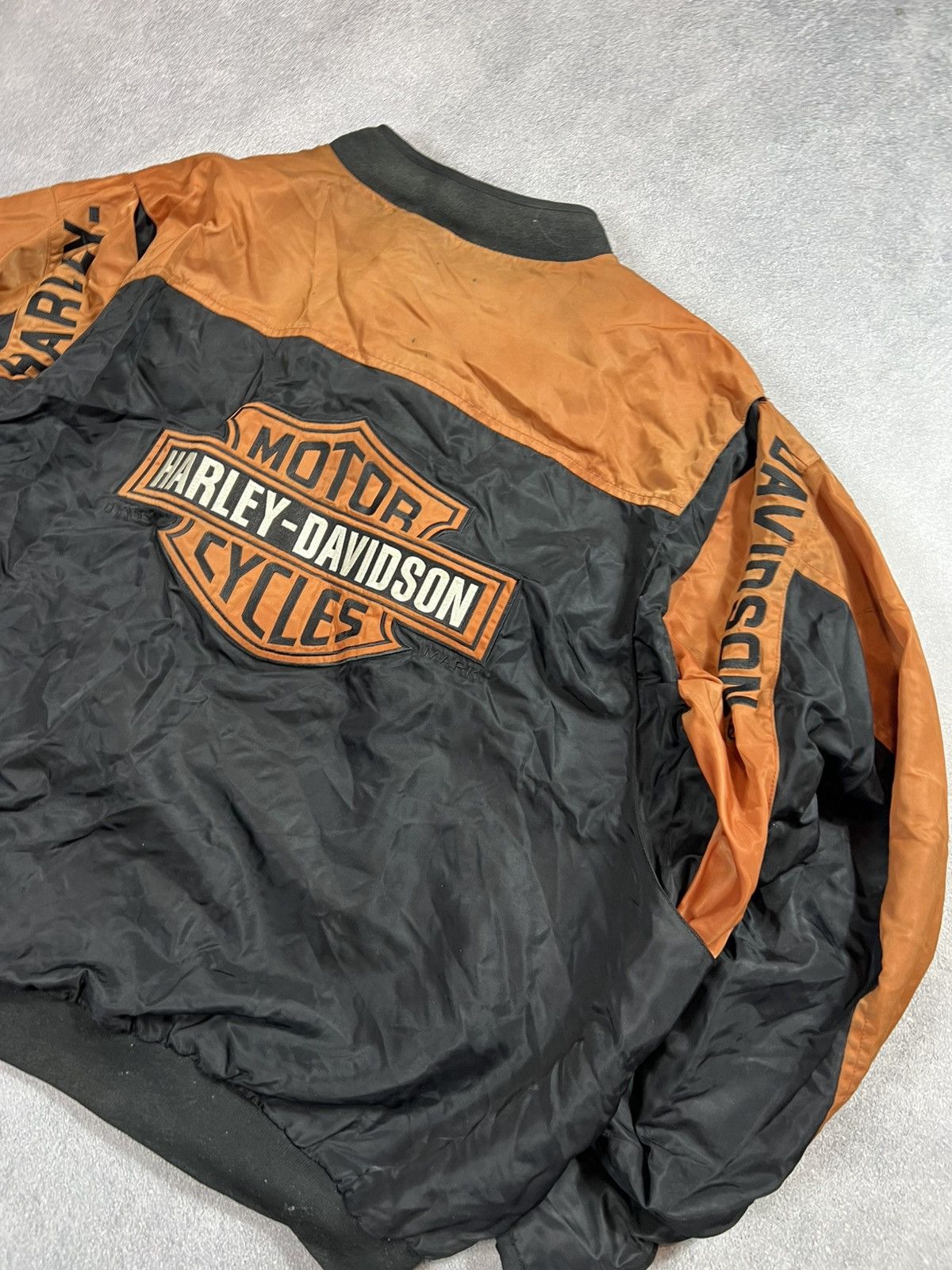 Harley Davidson 🔥VINTAGE Y2K HYPE HARLEY-DAVIDSON NYLON BOMBER MENS JACKET Size US XXL / EU 58 / 5 - 4 Thumbnail