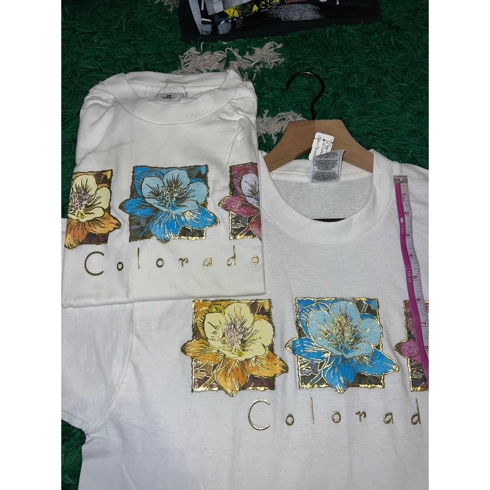 Fruit Of The Loom 90s CO Colorado Columbine Flowers Flower Shirt VTG 1990s M Size US M / EU 48-50 / 2 - 11 Thumbnail
