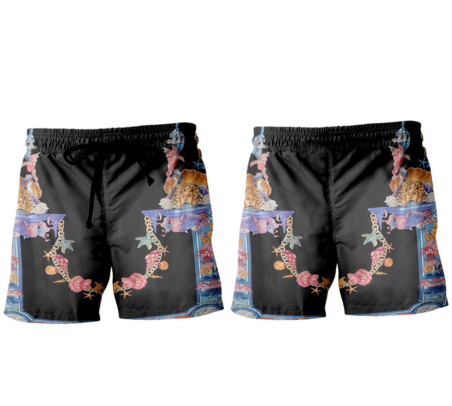 Designer Coral Theatre Shorts – Bold Summer Shorts for Men Size US 35 - 3 Thumbnail