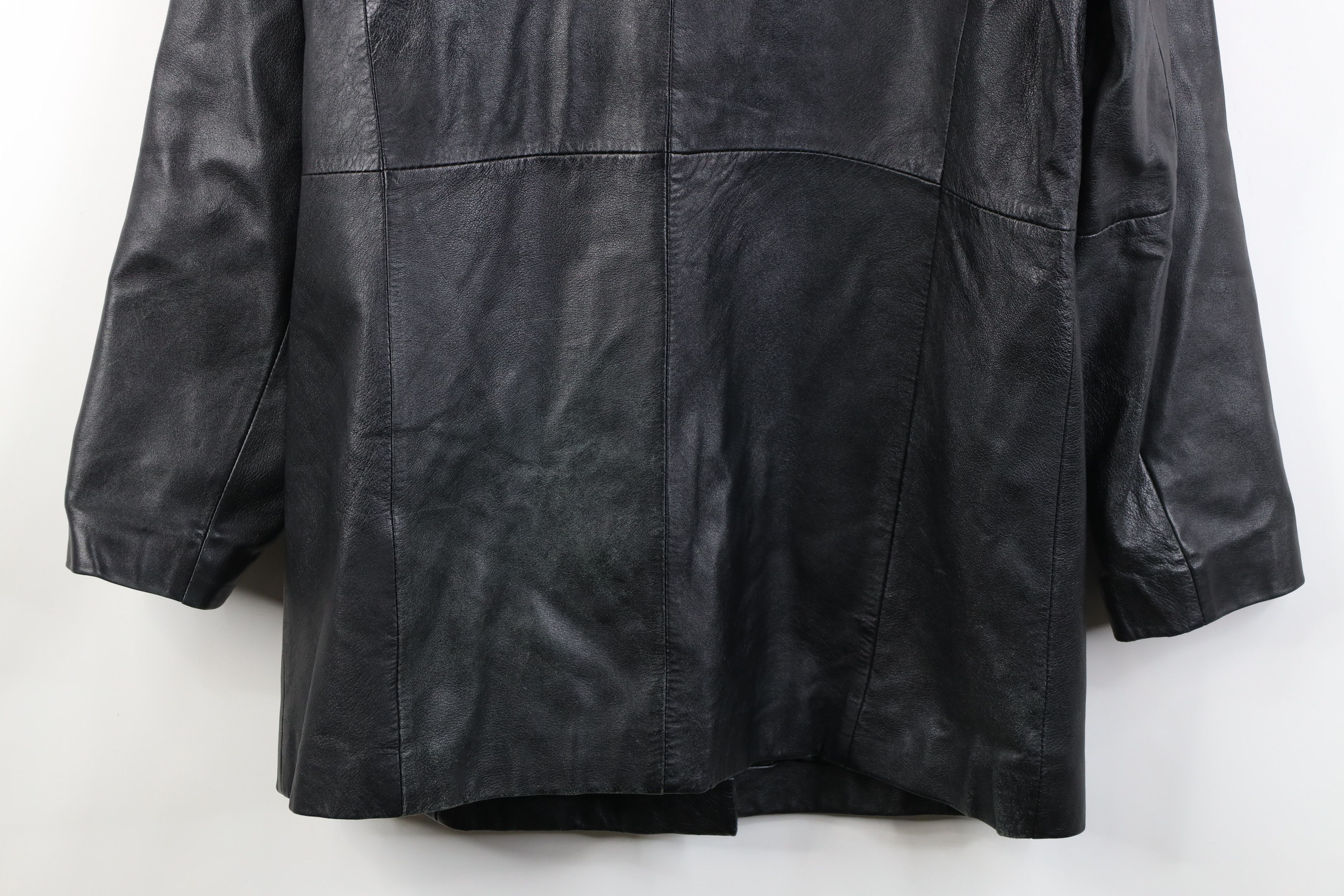 Vintage Vintage 90s Streetwear Leather Button Jacket Coat Black Size L / US 10 / IT 46 - 15 Thumbnail