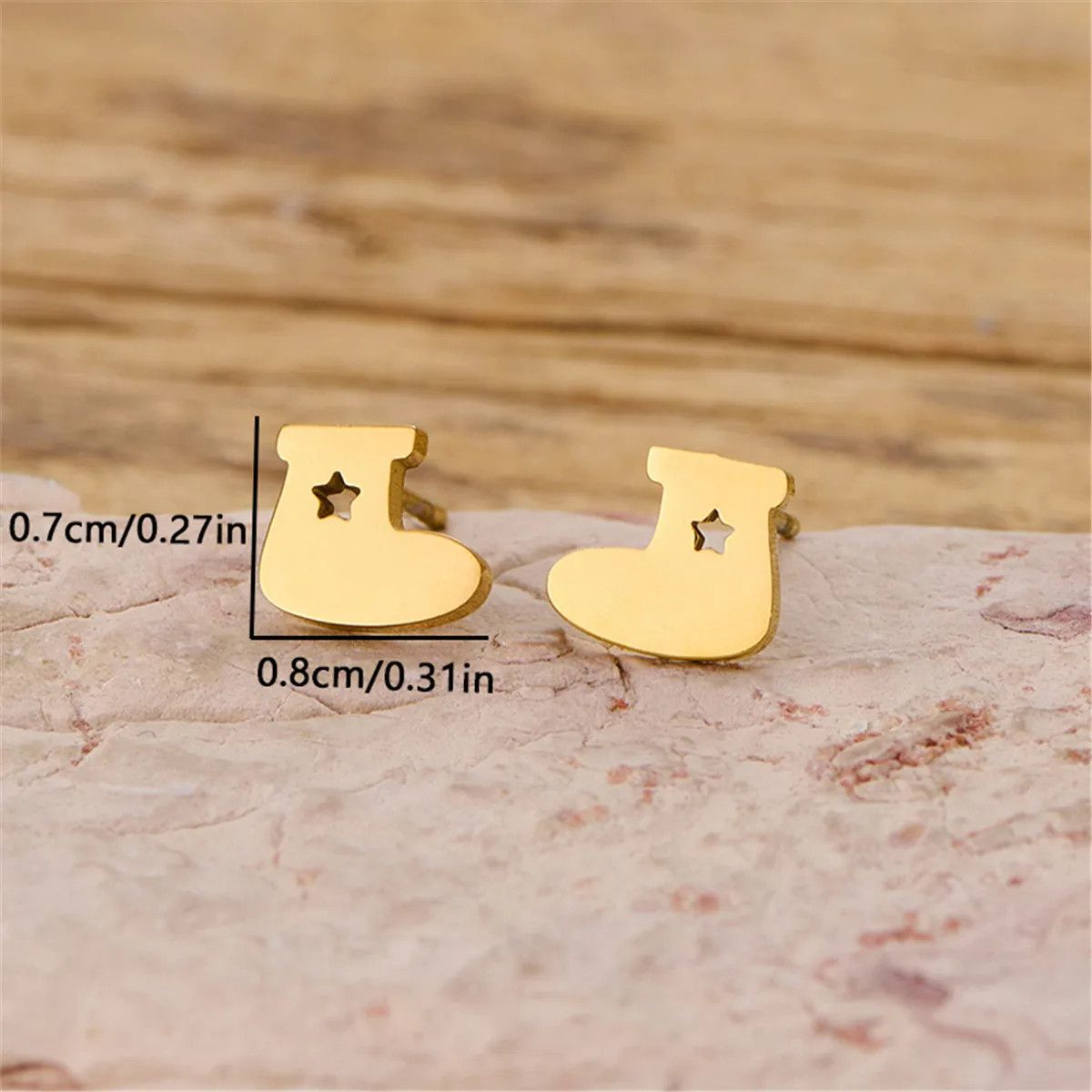 Jewelry Christmas Shoe Stud Earrings Charm Earring Gift Size ONE SIZE - 3 Thumbnail