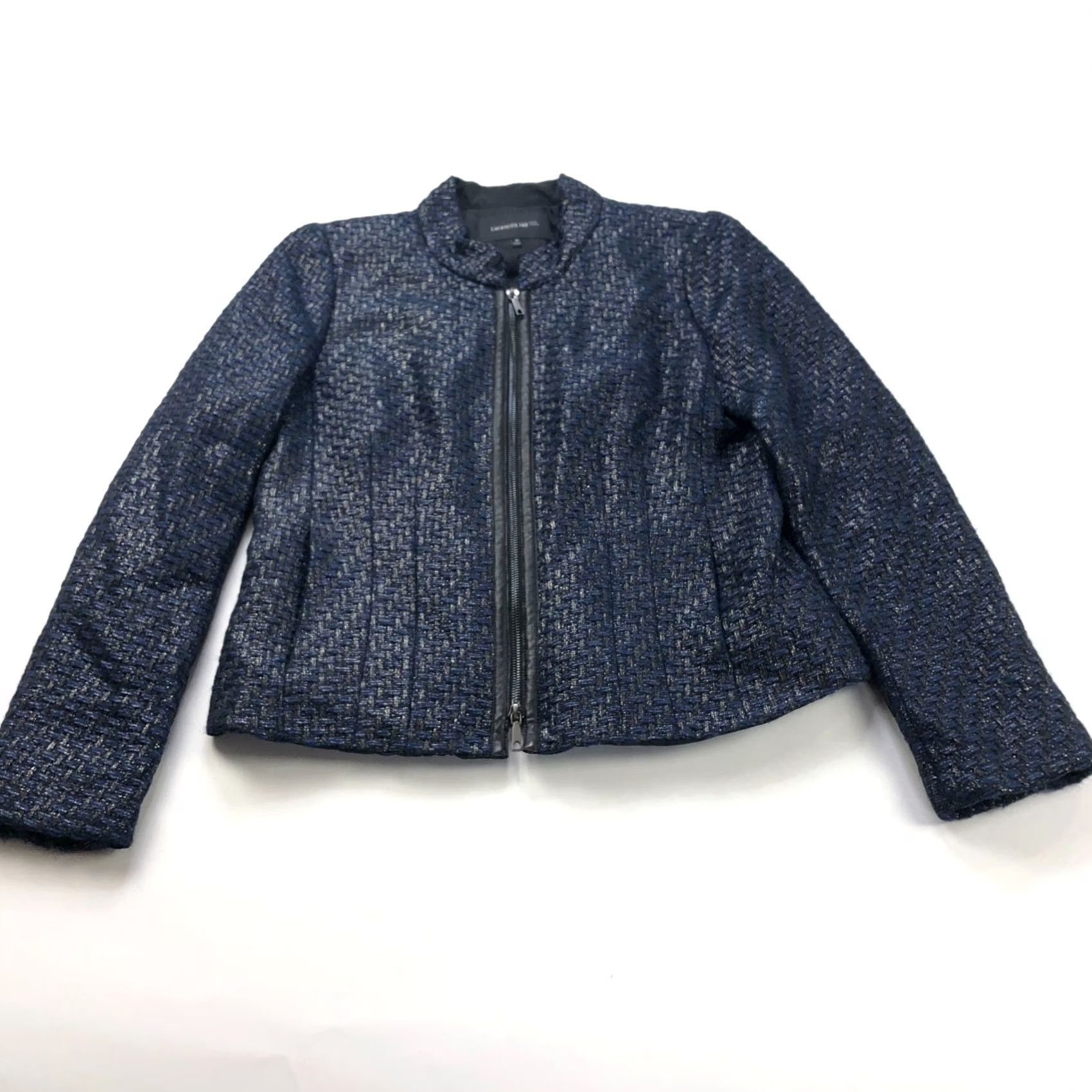 Vintage Lafayette 148 New York Blazer Jacket Wool Blend Metallic Blue 10 Womens MINT Size L / US 10 / IT 46 - 2 Thumbnail