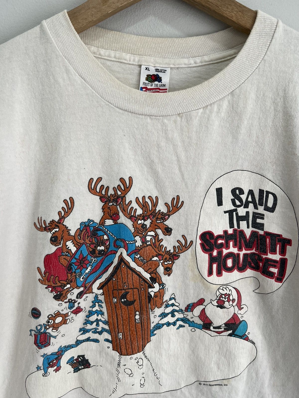 Vintage Vtg Santa Claus Reindeer Schmitt House Humor Tee shirt shit Size US L / EU 52-54 / 3 - 2 Thumbnail
