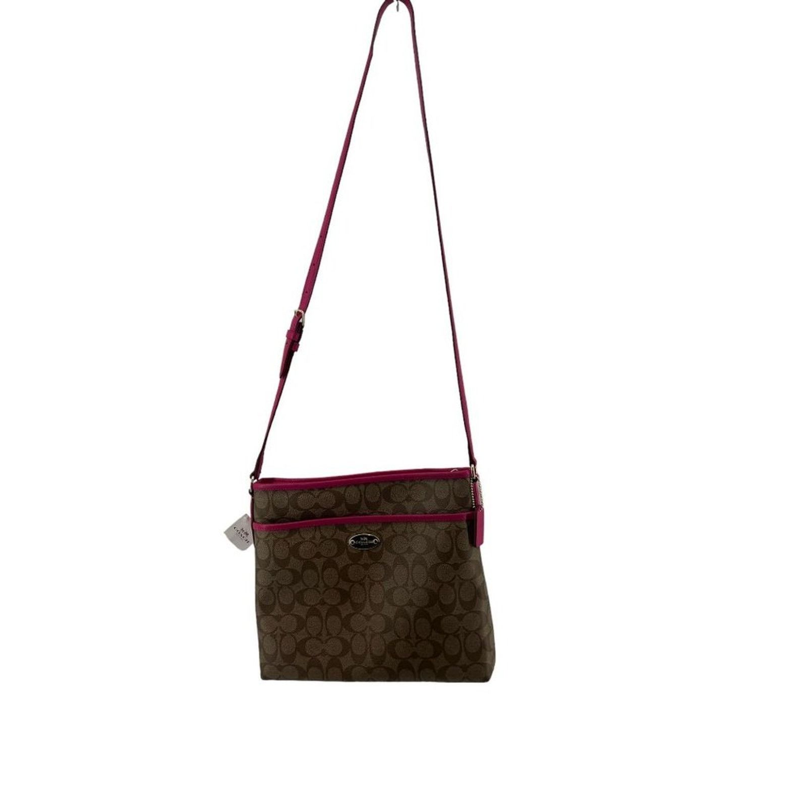 Coach Coach File Monogram Crossbody Bag F34938 Khaki Pink Ruby Size ONE SIZE - 1 Thumbnail