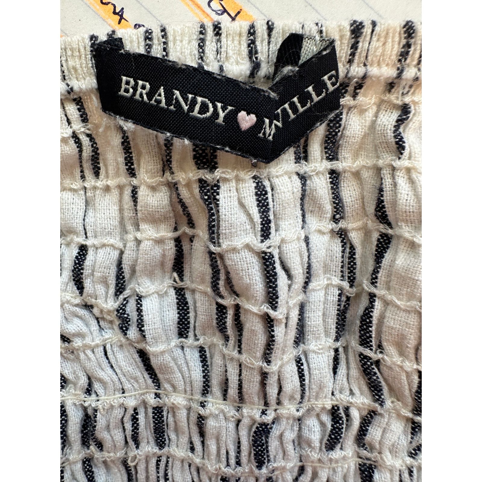 Brandy Melville Brandy Melville Astrid White & Black Stripe Button Crop Top Size XS / US 0-2 / IT 36-38 - 9 Thumbnail