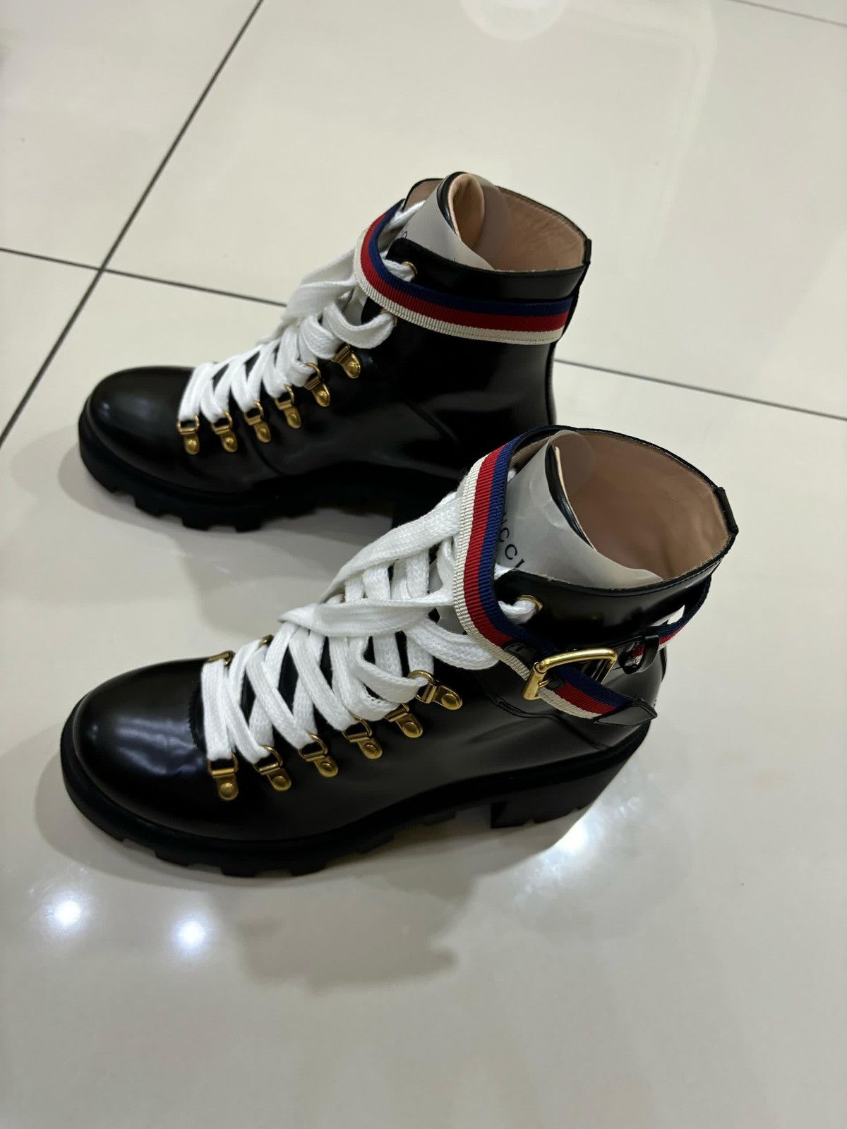 Gucci Gucci leather ankle boots with sylvie web Size US 9 / IT 39 - 10 Thumbnail