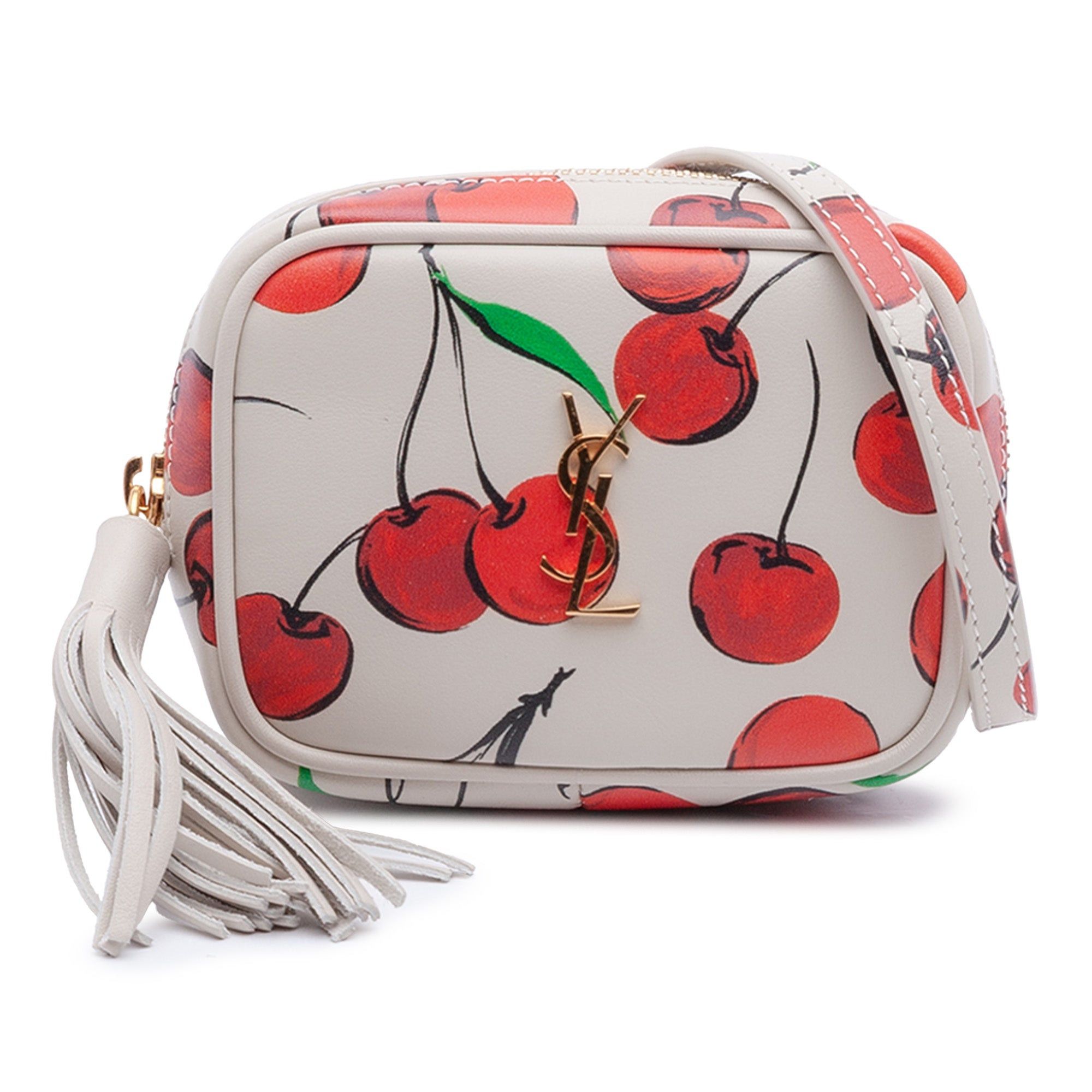 Saint Laurent Paris Baby Calfskin Monogram Cherry Printed Lou Camera Bag Size ONE SIZE - 1 Thumbnail