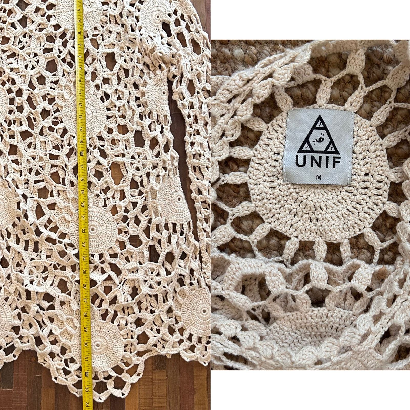 UNIF Rare UNIF Crochet Tunic/Dress, Cream Size M / US 6-8 / IT 42-44 - 4 Thumbnail