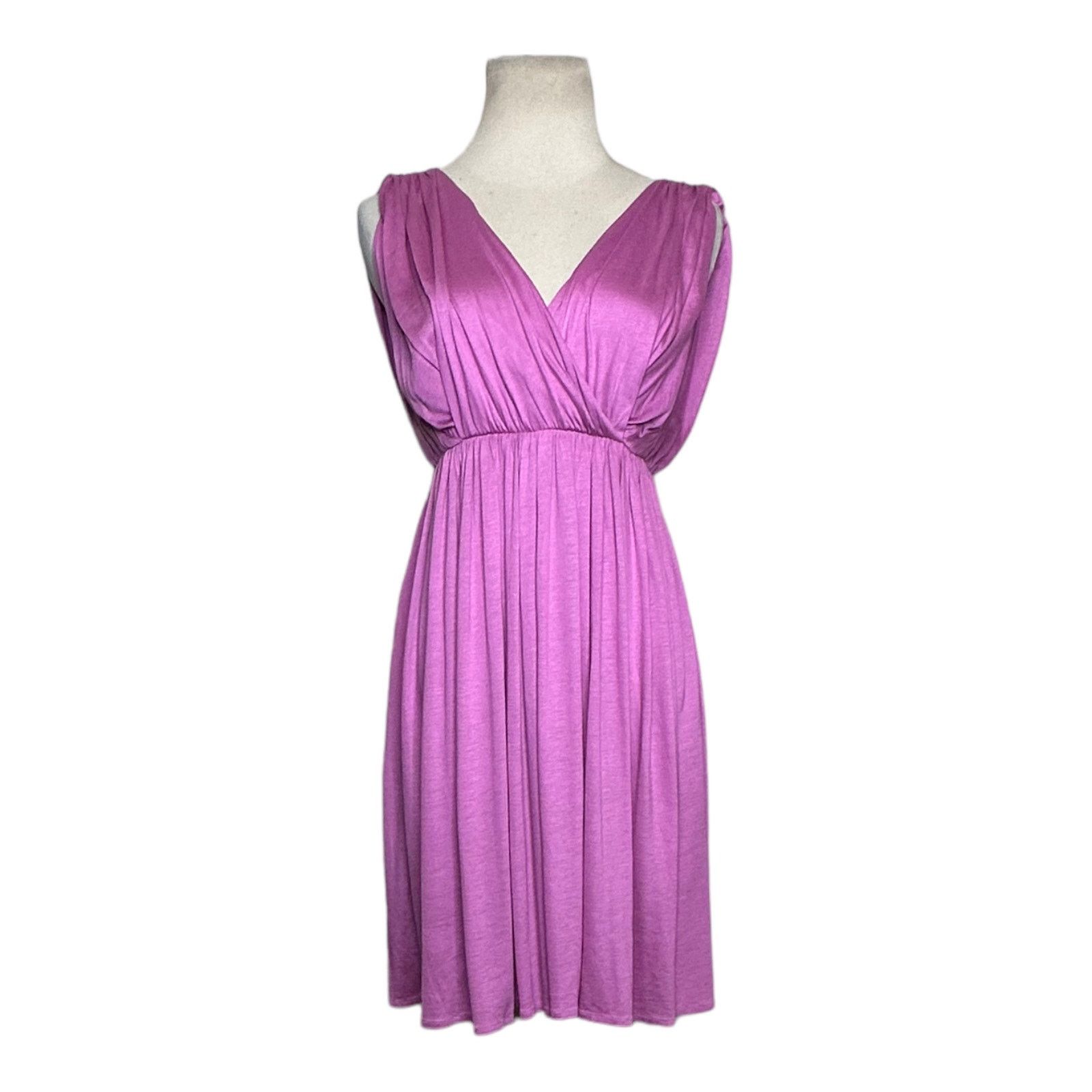 Loft Loft lilac sleeveless V neck mini summer dress size XSP Size XS / US 0-2 / IT 36-38 - 1 Thumbnail