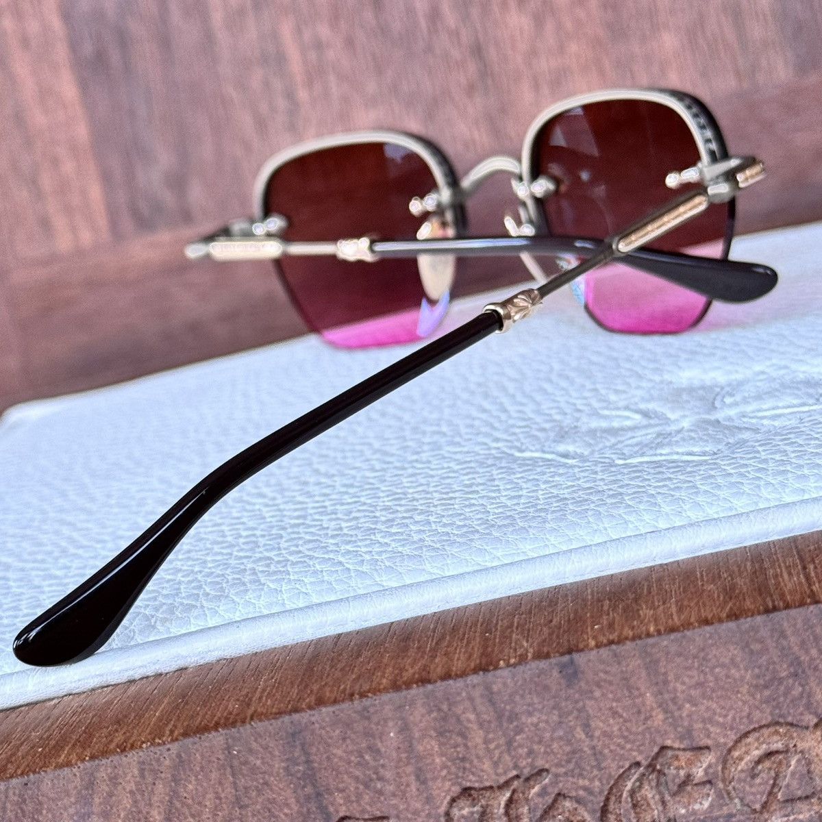 Chrome Hearts Chrome Hearts Frosted 1/1 ‘Pink Ombré’ Sunglasses Size ONE SIZE - 11 Thumbnail