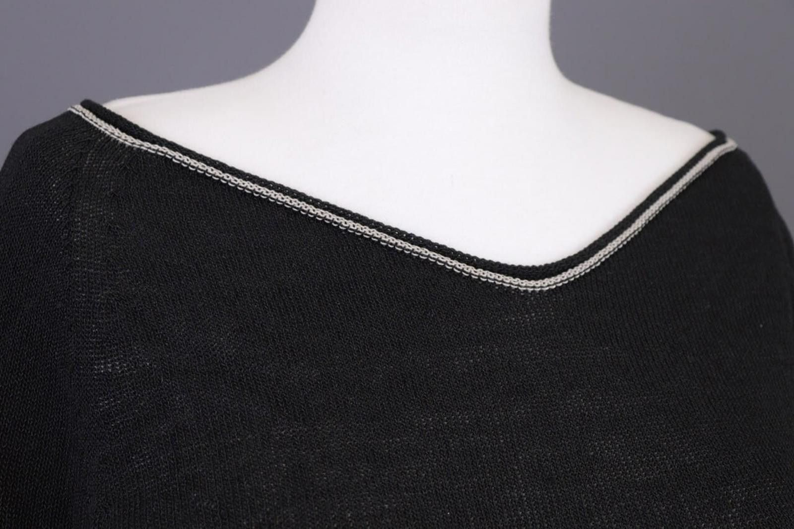 Designer Annette Gortz Black Lagenlook Linen Knit Sweater Size S Size S / US 4 / IT 40 - 5 Thumbnail