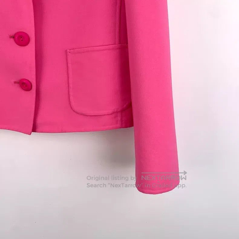 Prada Prada Pink lapel cotton single-breasted suit jacket Size S / US 4 / IT 40 - 4 Thumbnail