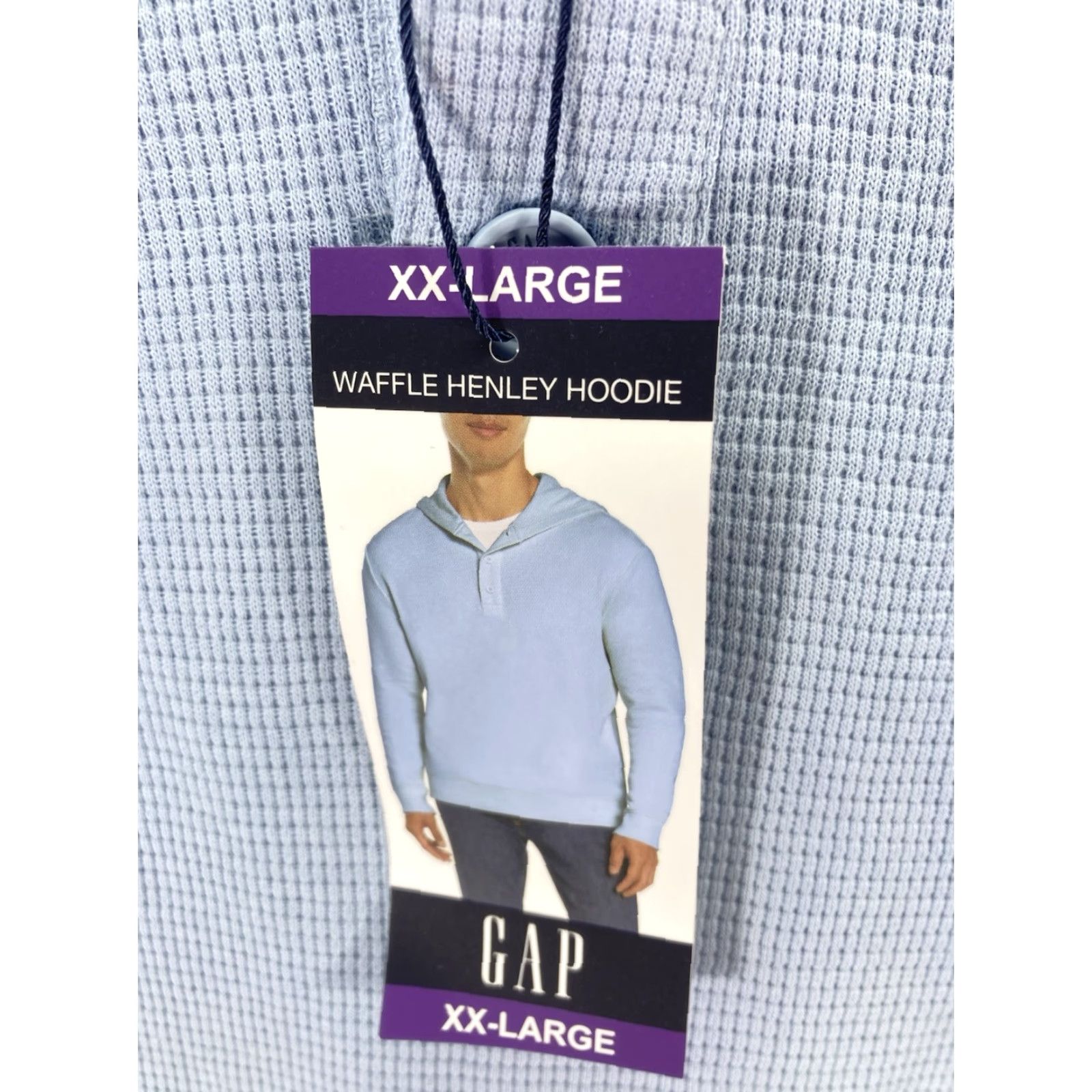 Gap VINTAGE Gap Waffle Henley Hoodie Shirt Men 2XL Long Sleeve Blue Pullover NWT Size US XXL / EU 58 / 5 - 4 Thumbnail