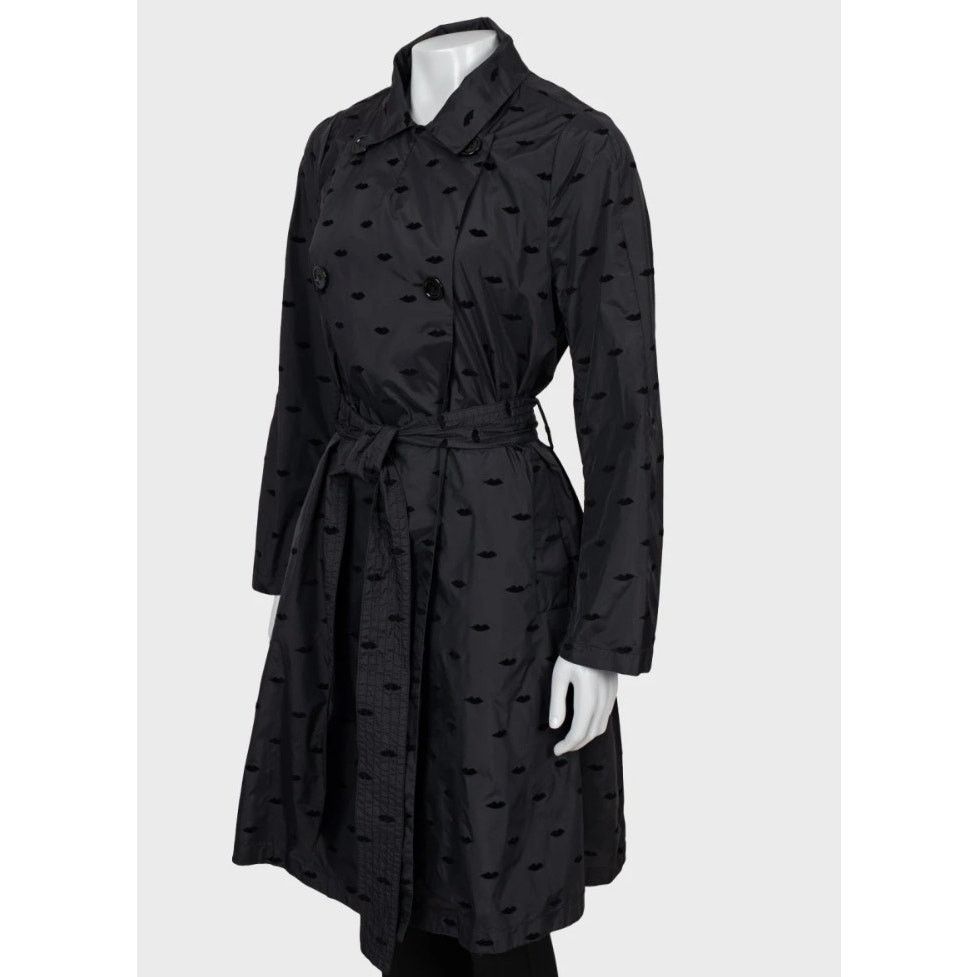 Sonia Rykiel Sonia Rykiel Black Textured Belted Trench Coat Sz.40/L Size M / US 6-8 / IT 42-44 - 2 Thumbnail