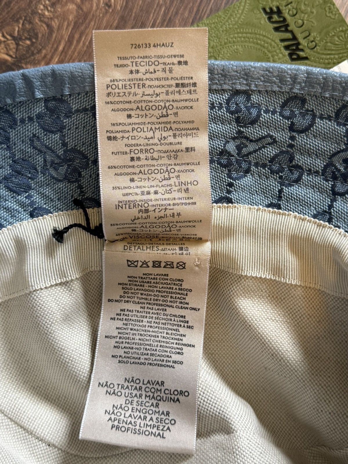 Gucci × Palace Palace x Gucci GG-P Monogram Bucket Hat Blue Size ONE SIZE - 9 Thumbnail