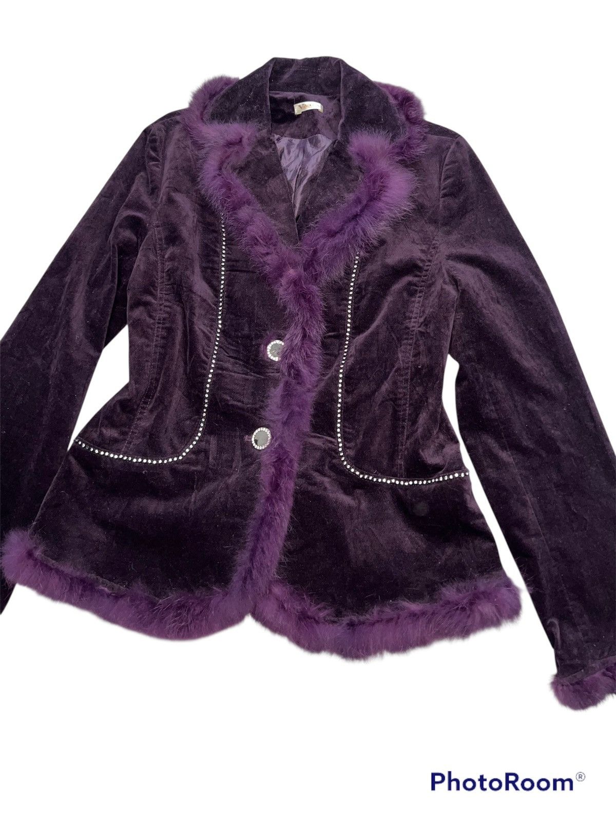 Anna Sui Velvet purple blazer with fur trim 🔮 Size M / US 6-8 / IT 42-44 - 5 Thumbnail